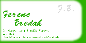 ferenc bredak business card